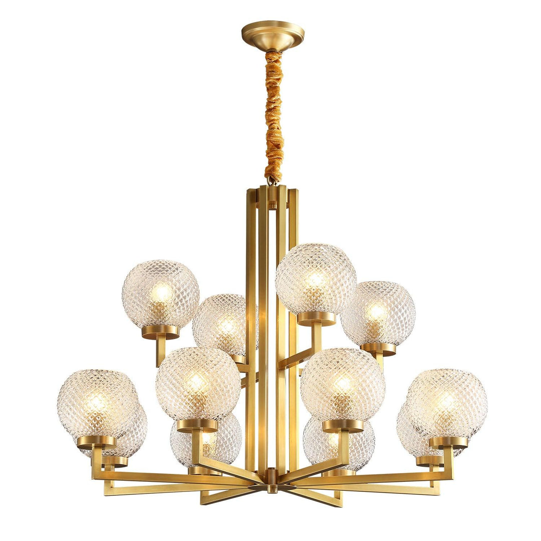 Vera Lustre en Laiton Avec Verre Cannelé - Neutralighting