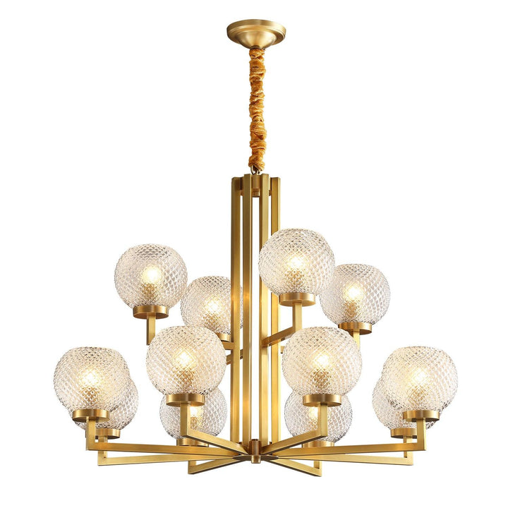 Vera Lustre en Laiton Avec Verre Cannelé - Neutralighting