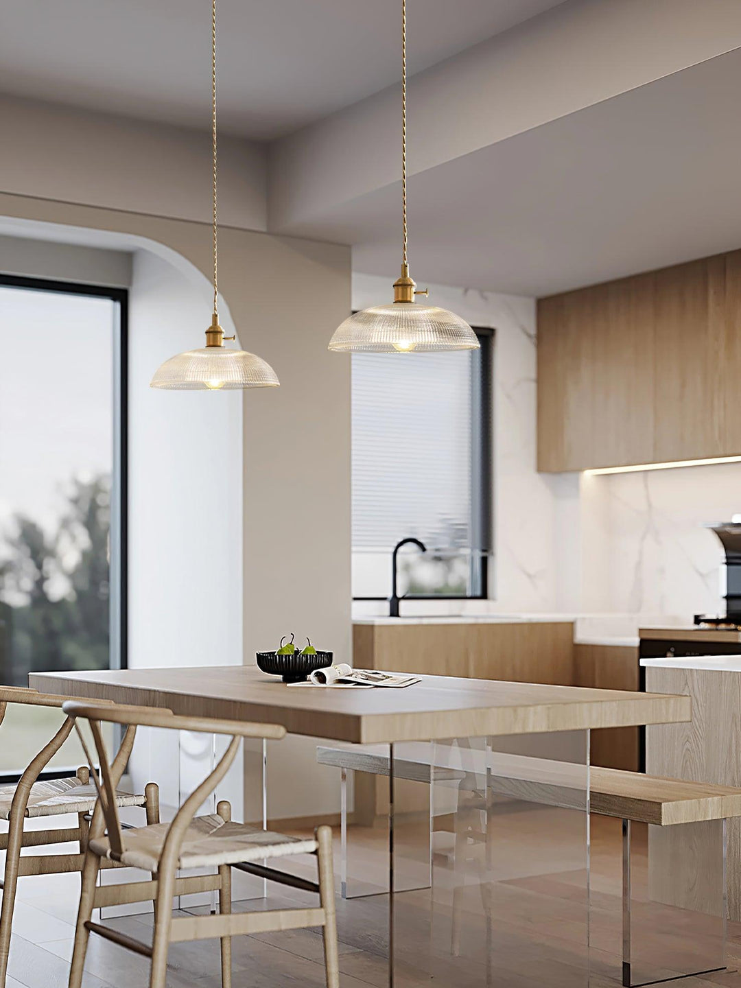 Calyra Lampe Pendante en Laiton et Verre - Neutralighting