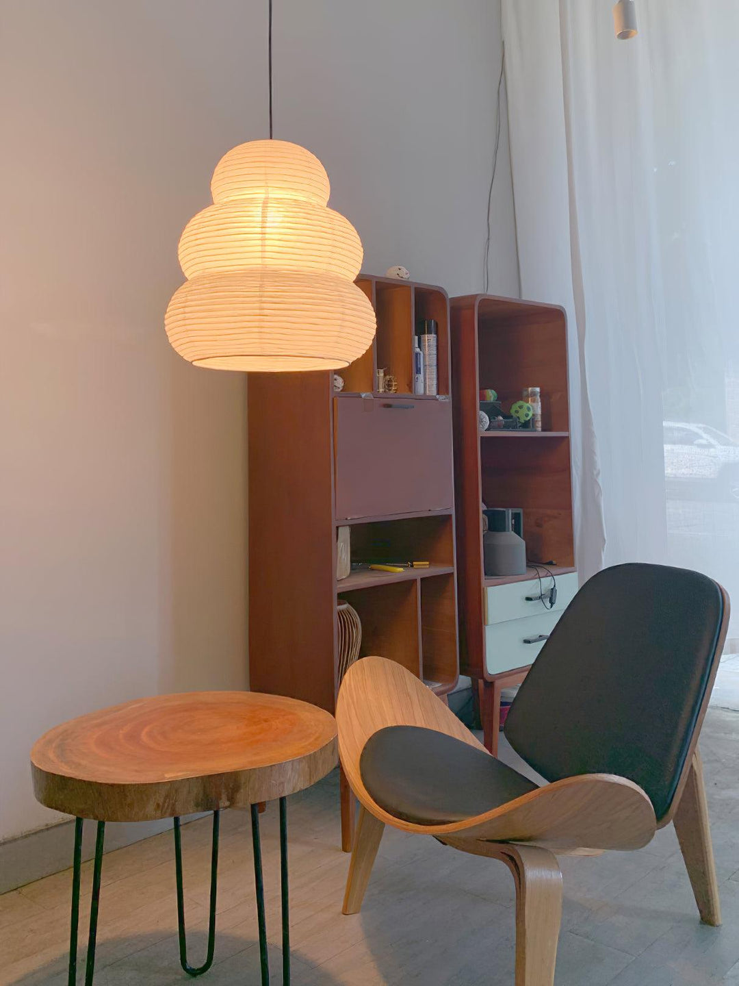 Solara Suspension Papier Washi Lanternes Empilées Japonaises pour Salon - Neutralighting