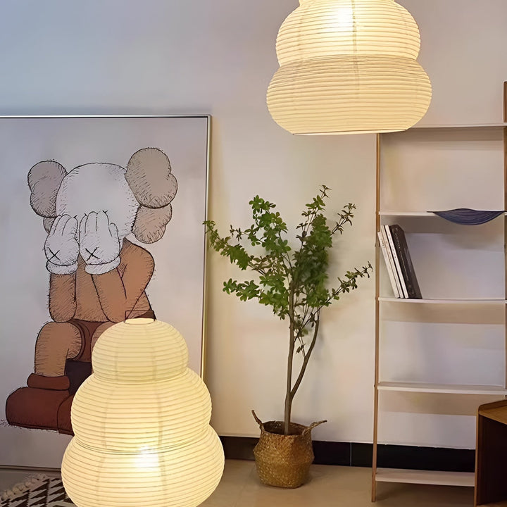 Solara Suspension Papier Washi Lanternes Empilées Japonaises pour Salon - Neutralighting