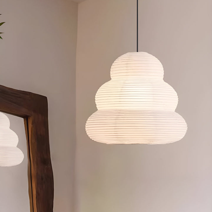 Solara Suspension Papier Washi Lanternes Empilées Japonaises pour Salon - Neutralighting