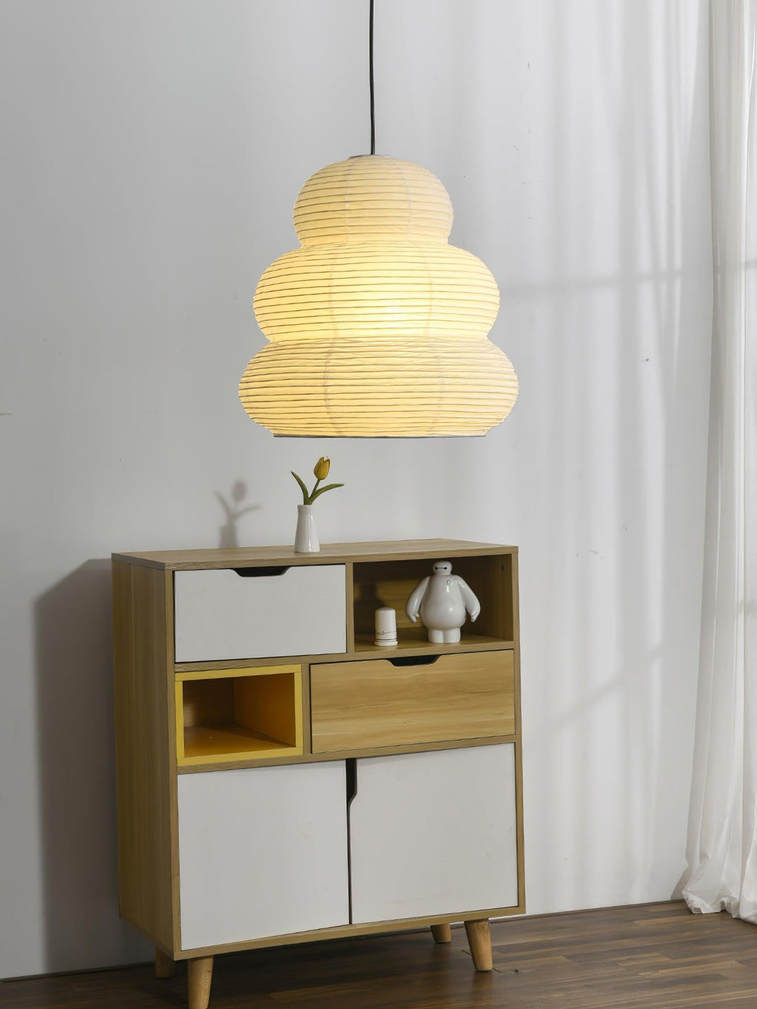 Solara Suspension Papier Washi Lanternes Empilées Japonaises pour Salon - Neutralighting