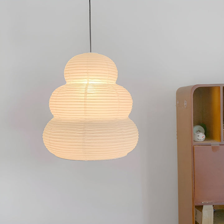 Solara Suspension Papier Washi Lanternes Empilées Japonaises pour Salon - Neutralighting