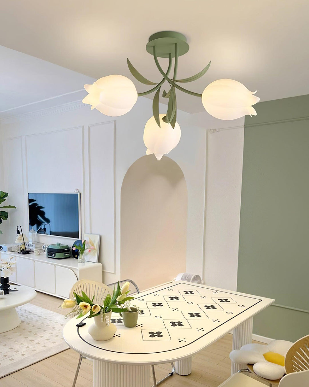 Lustra Plafonnier Fleur de Lys Blossom Base Verte - Neutralighting