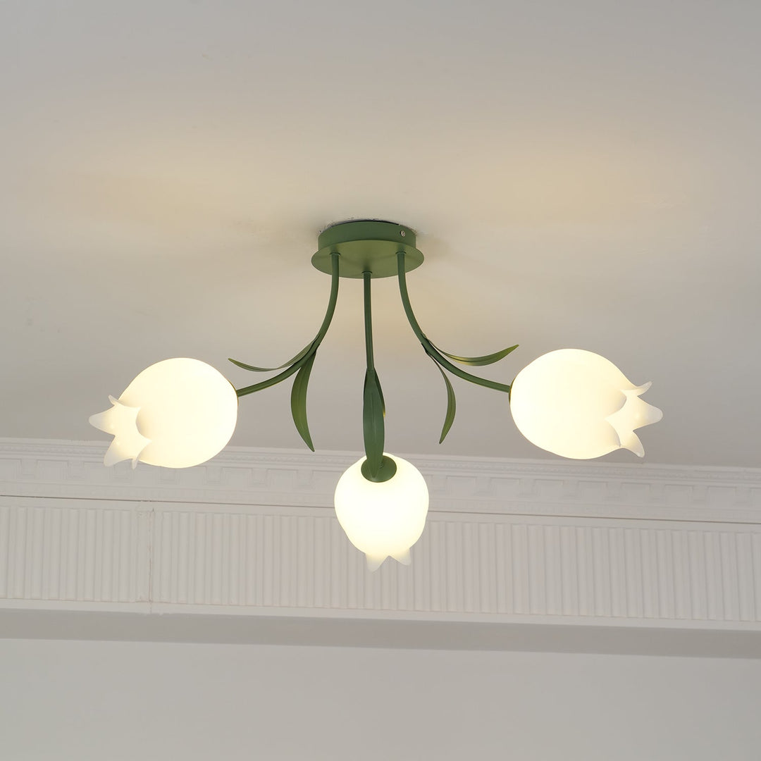 Lustra Plafonnier Fleur de Lys Blossom Base Verte - Neutralighting