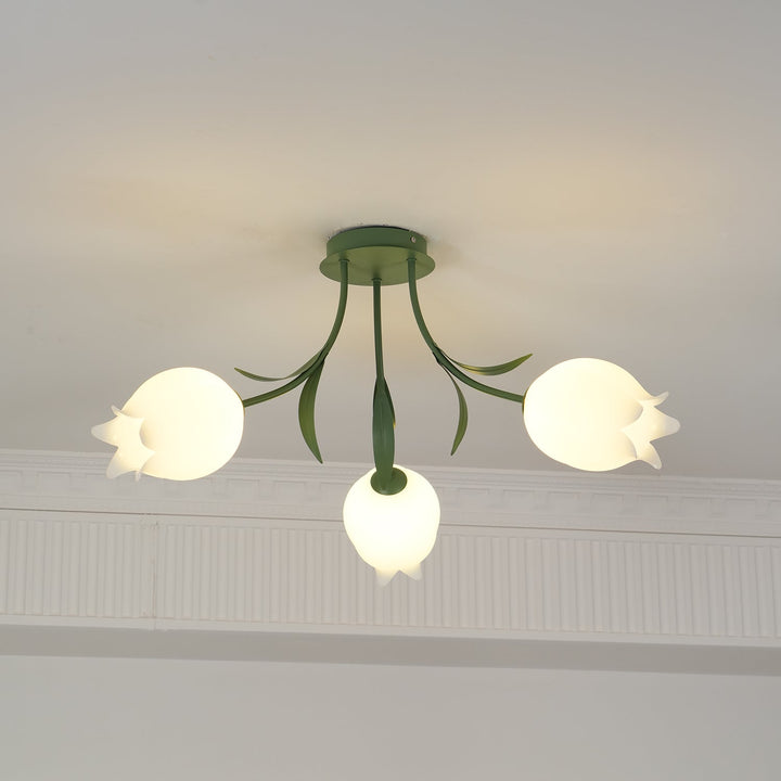 Lustra Plafonnier Fleur de Lys Blossom Base Verte - Neutralighting