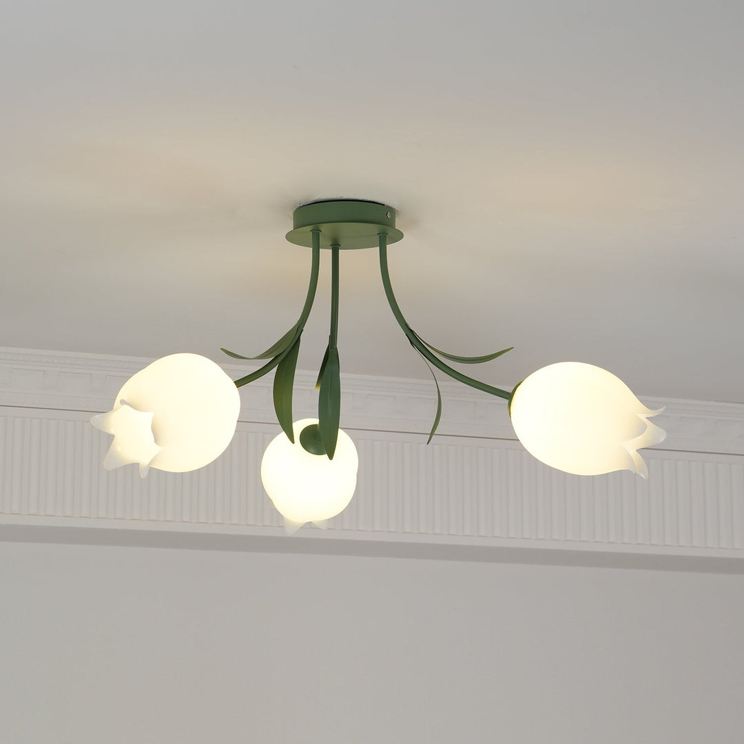 Lustra Plafonnier Fleur de Lys Blossom Base Verte - Neutralighting