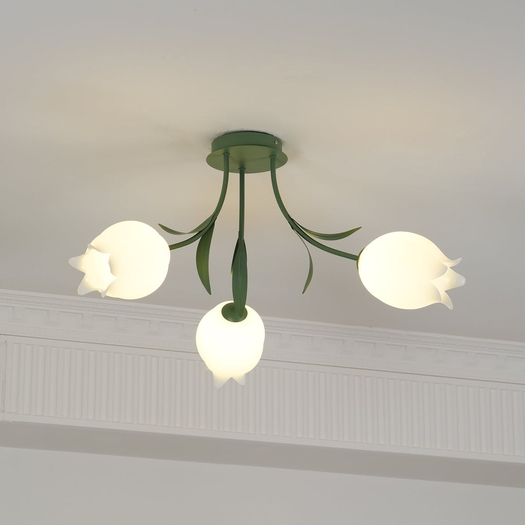 Lustra Plafonnier Fleur de Lys Blossom Base Verte - Neutralighting