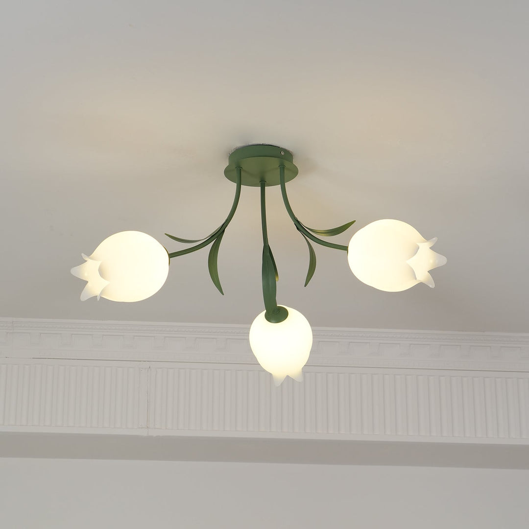 Lustra Plafonnier Fleur de Lys Blossom Base Verte - Neutralighting