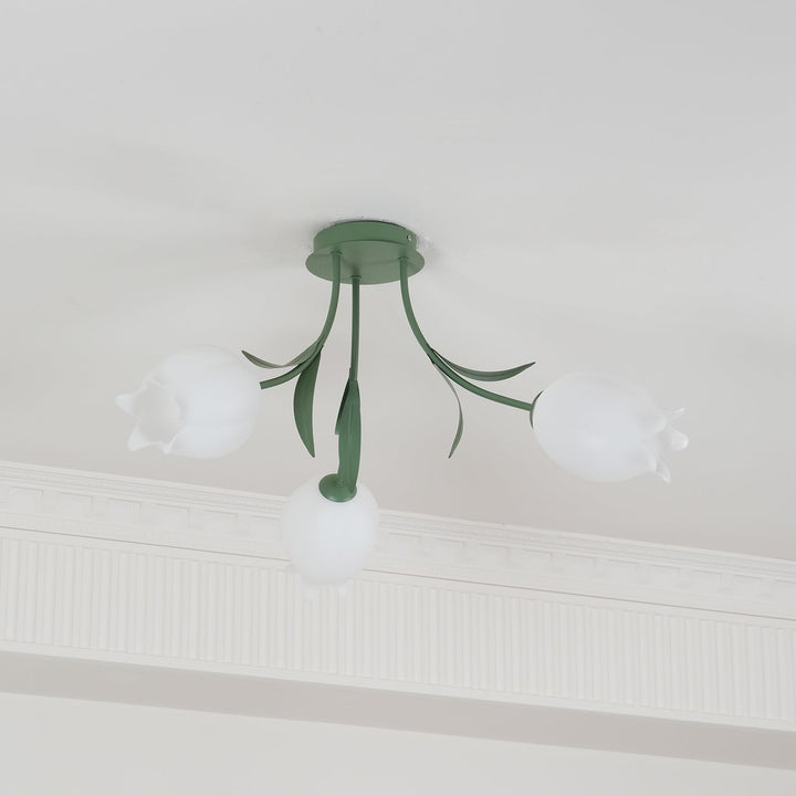 Lustra Plafonnier Fleur de Lys Blossom Base Verte - Neutralighting