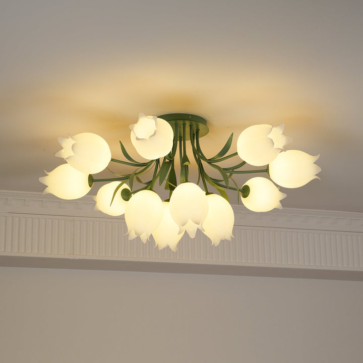 Lustra Plafonnier Fleur de Lys Blossom Base Verte - Neutralighting
