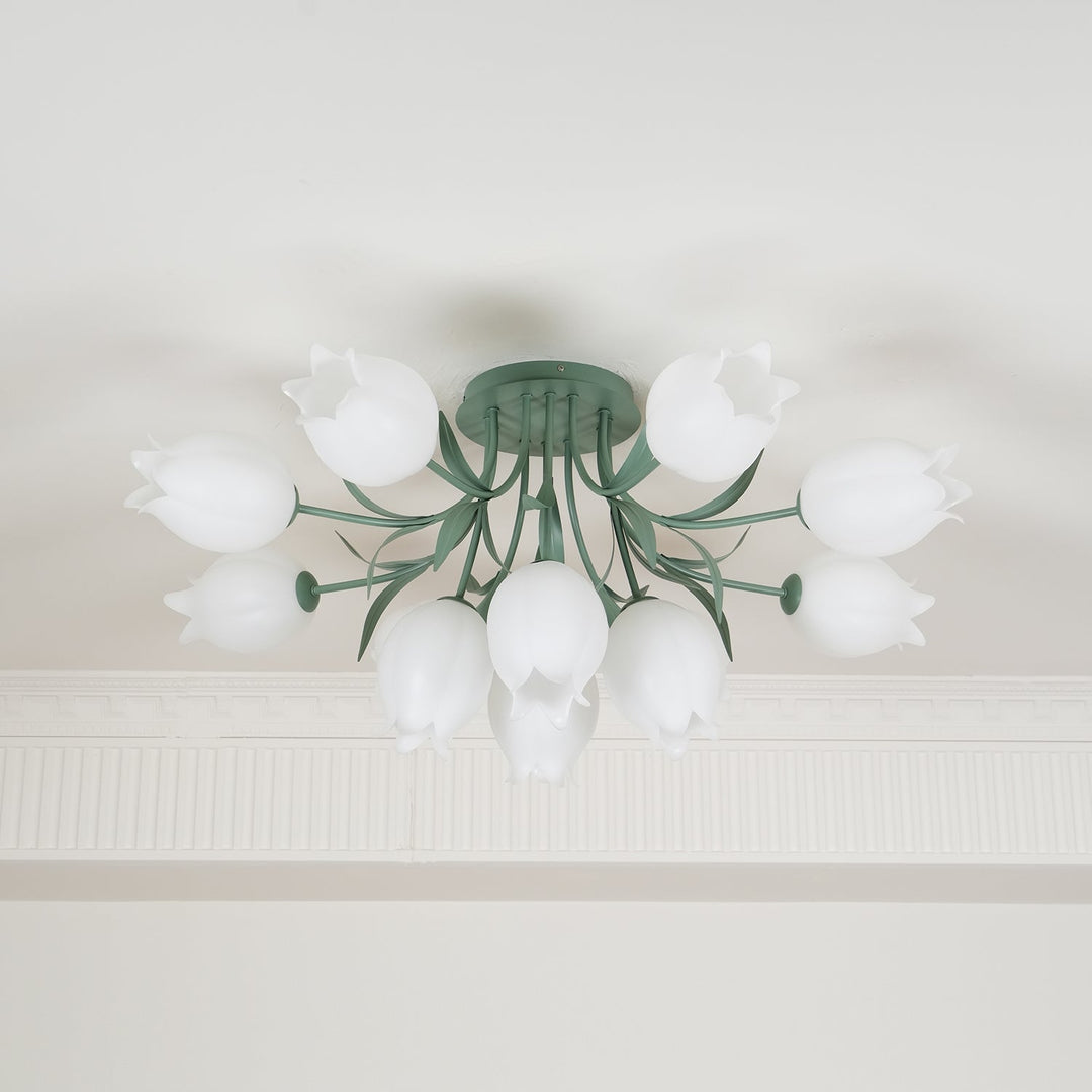 Lustra Plafonnier Fleur de Lys Blossom Base Verte - Neutralighting