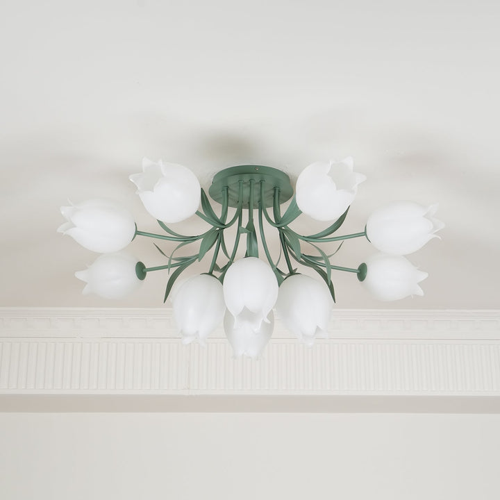 Lustra Plafonnier Fleur de Lys Blossom Base Verte - Neutralighting