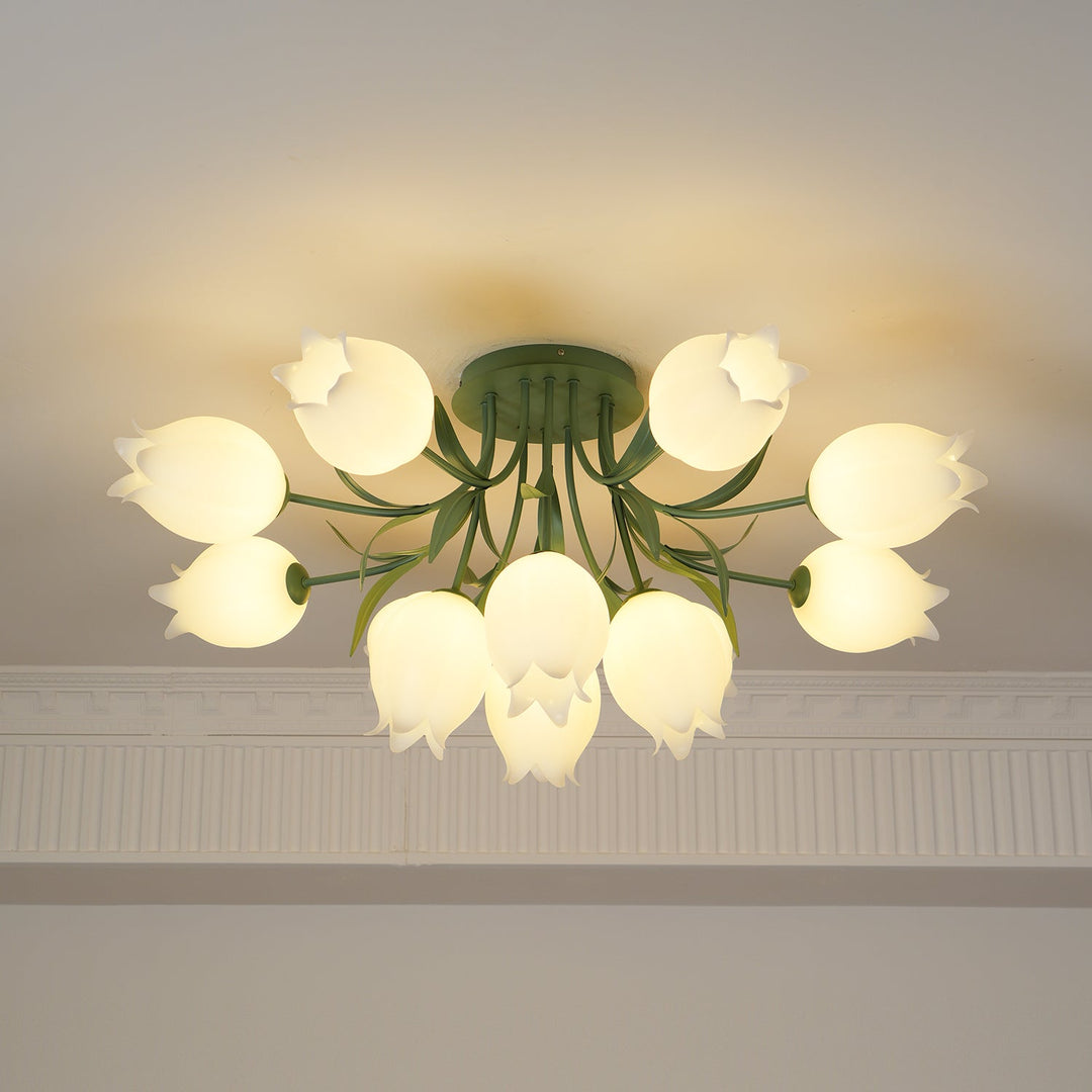 Lustra Plafonnier Fleur de Lys Blossom Base Verte - Neutralighting