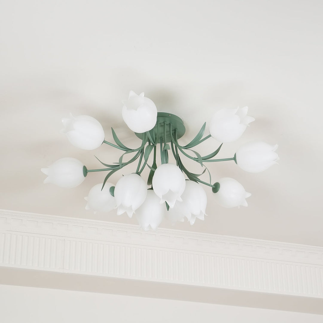 Lustra Plafonnier Fleur de Lys Blossom Base Verte - Neutralighting