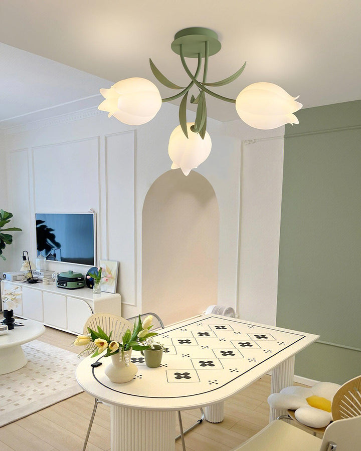 Lustra Plafonnier Fleur de Lys Blossom Base Verte - Neutralighting