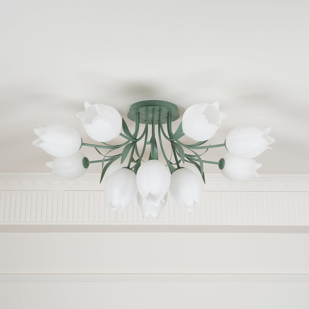 Lustra Plafonnier Fleur de Lys Blossom Base Verte - Neutralighting