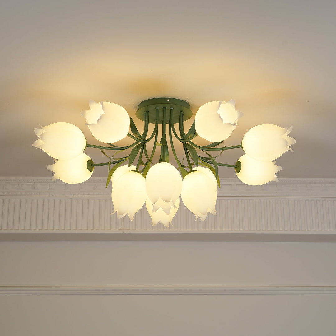 Lustra Plafonnier Fleur de Lys Blossom Base Verte - Neutralighting
