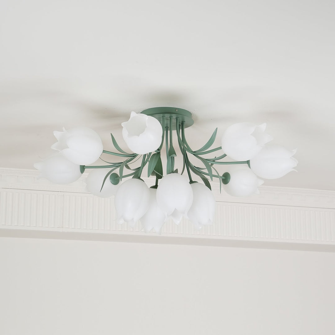 Lustra Plafonnier Fleur de Lys Blossom Base Verte - Neutralighting