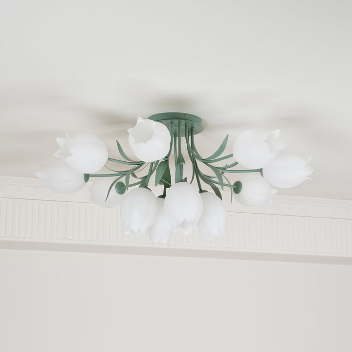 Lustra Plafonnier Fleur de Lys Blossom Base Verte - Neutralighting