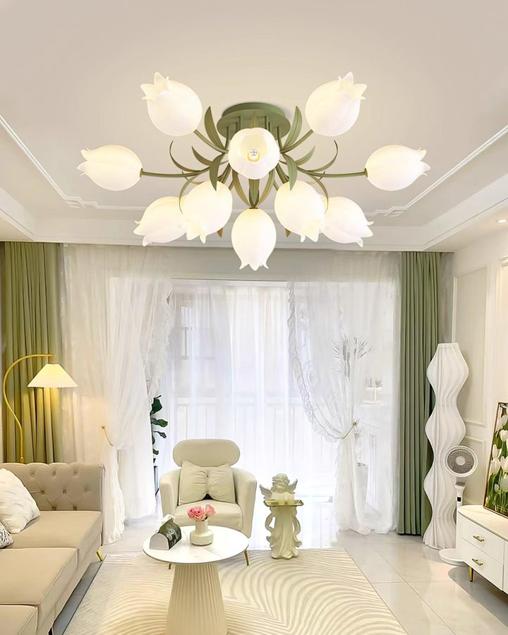 Lustra Plafonnier Fleur de Lys Blossom Base Verte - Neutralighting