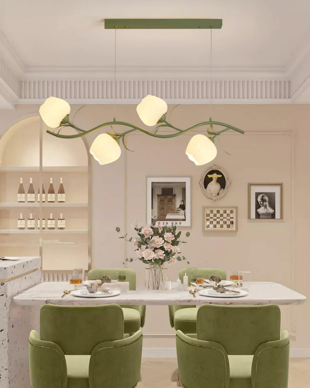 Lustra Chandelier en Verre Floral - Neutralighting