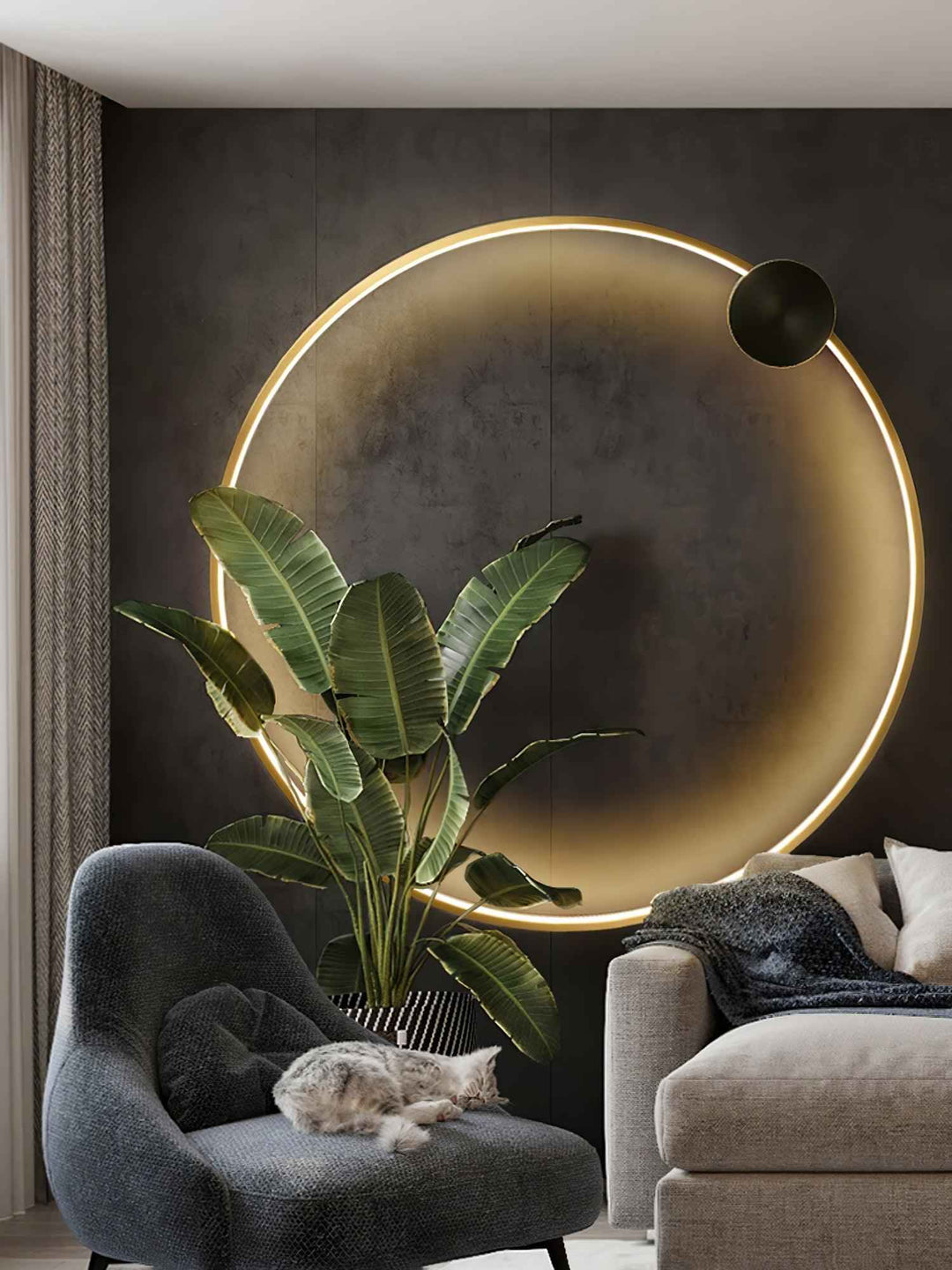 Maisie Laiton 15cm Noir LED