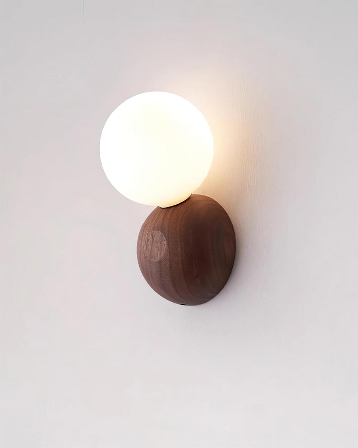Ringo Applique Murale Bois Verre Opale Minimaliste - Neutralighting
