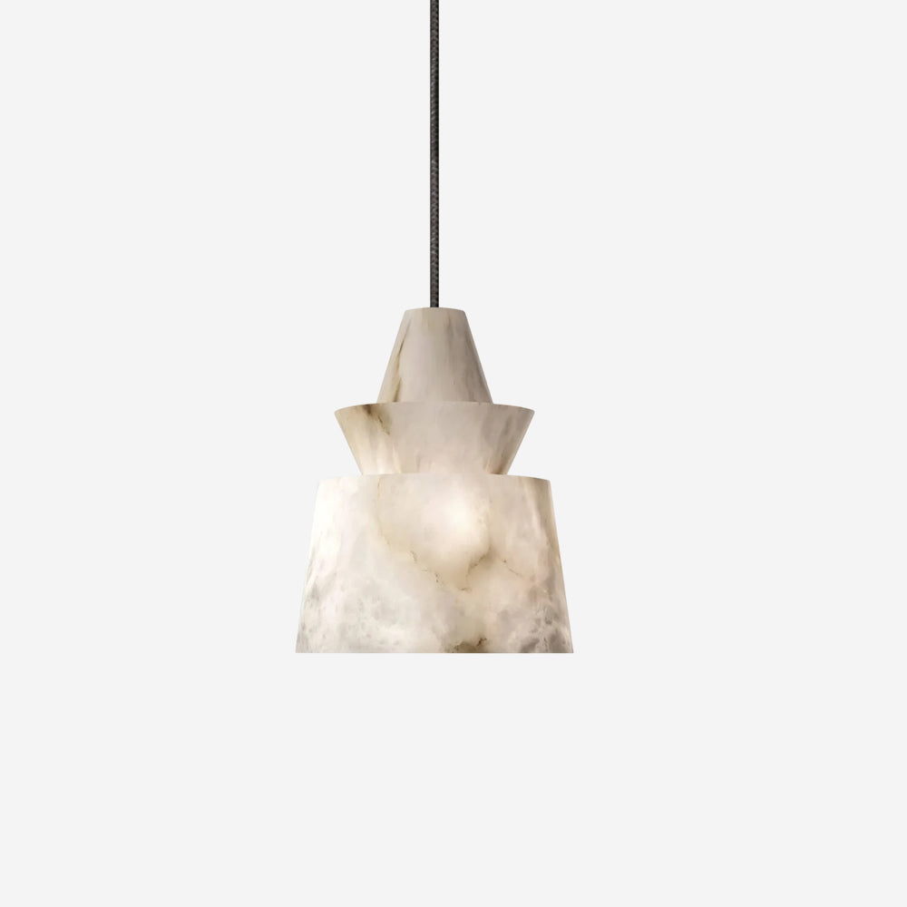 Ezion Lampe Suspension Superposée en Albâtre Blanc - Neutralighting