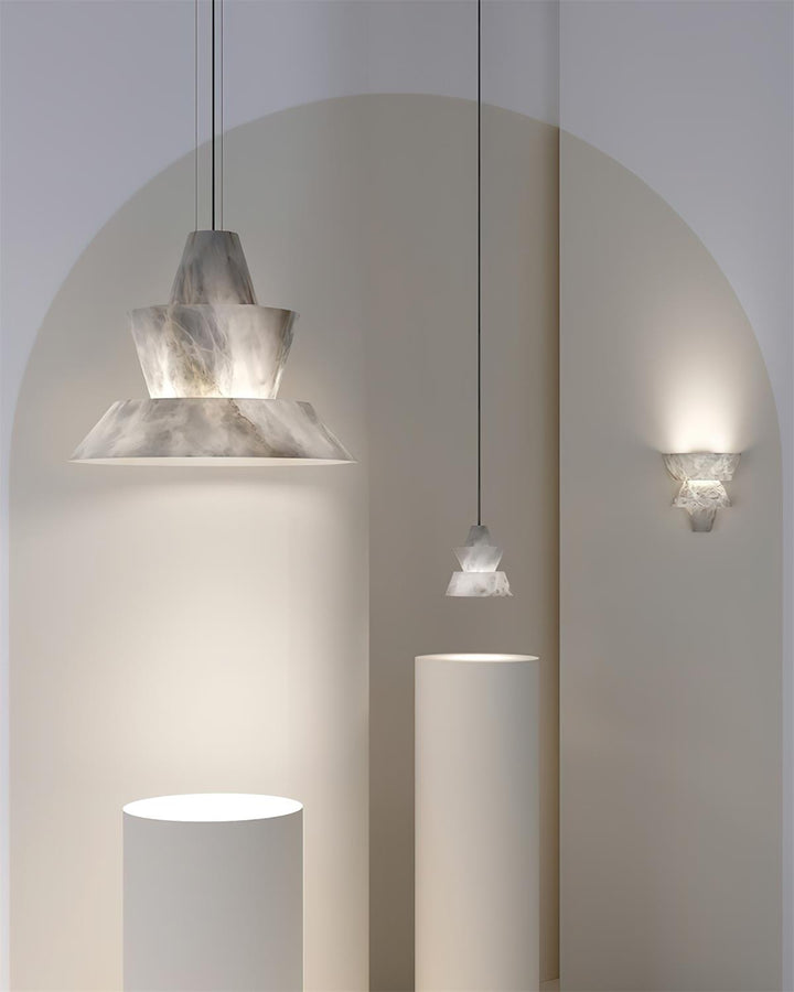 Ezion Lampe Suspension Superposée en Albâtre Blanc - Neutralighting