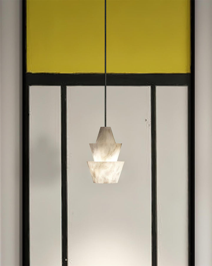 Ezion Lampe Suspension Superposée en Albâtre Blanc - Neutralighting