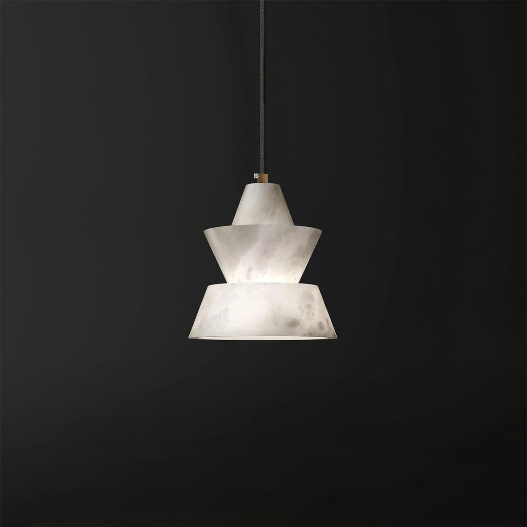 Ezion Lampe Suspension Superposée en Albâtre Blanc - Neutralighting