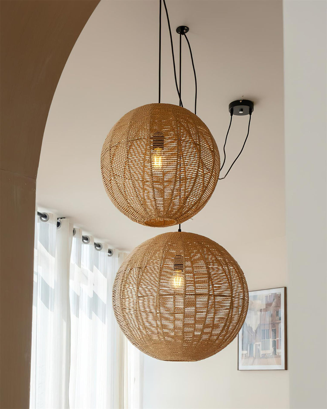 Sola Suspension Minimaliste Rattan - Neutralighting