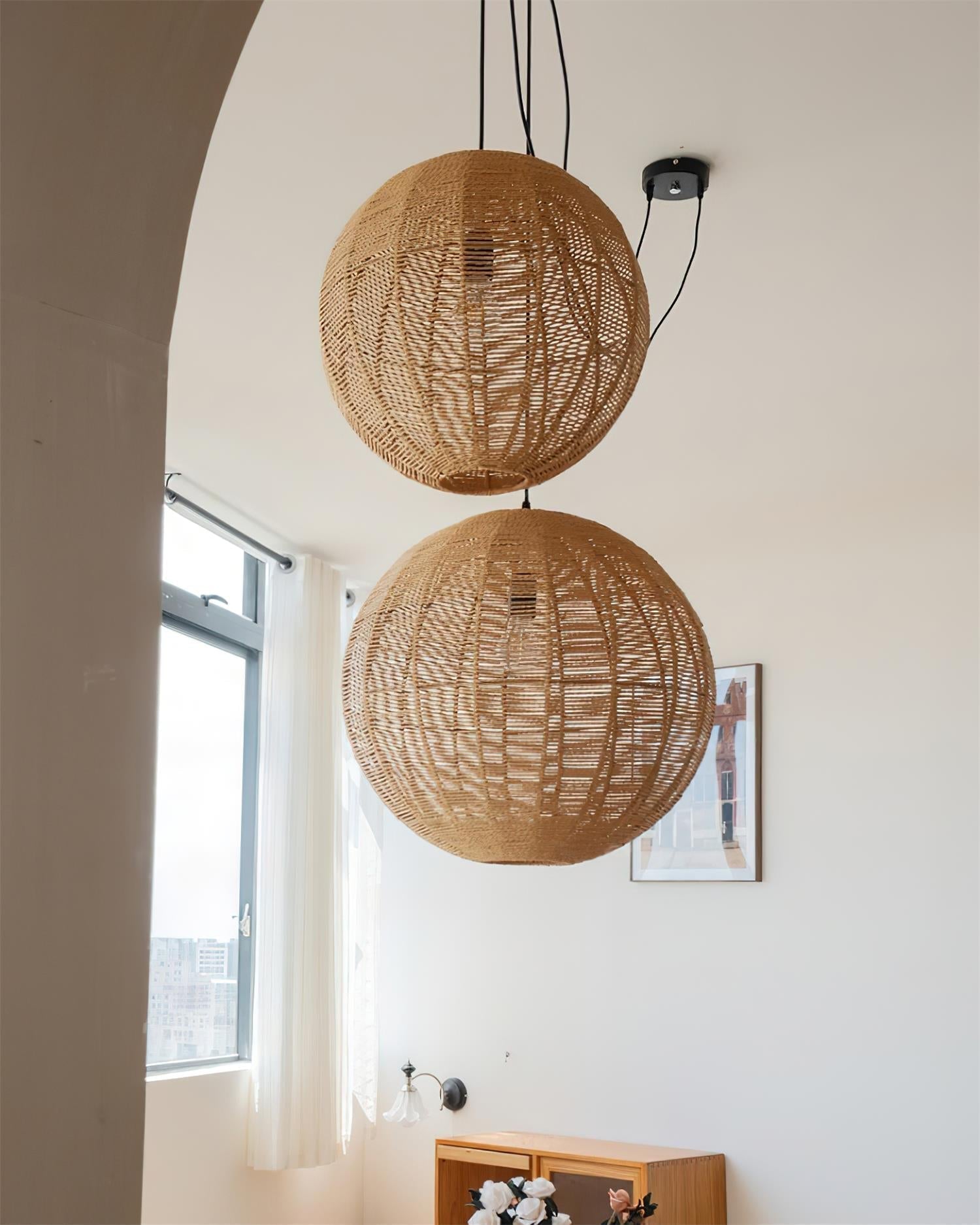 Sola Suspension Minimaliste Rattan - Neutralighting