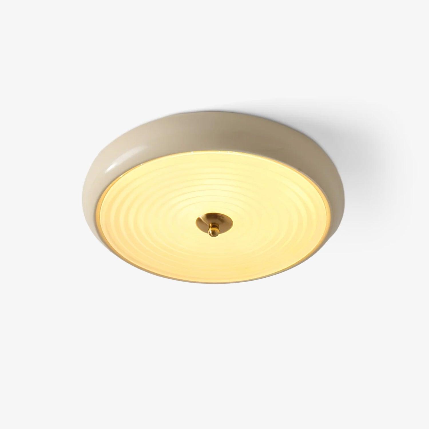 Utheara Plafonnier moderne minimaliste en verre crème ondulé - Neutralighting