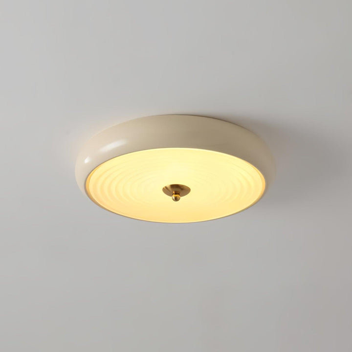 Utheara Plafonnier moderne minimaliste en verre crème ondulé - Neutralighting