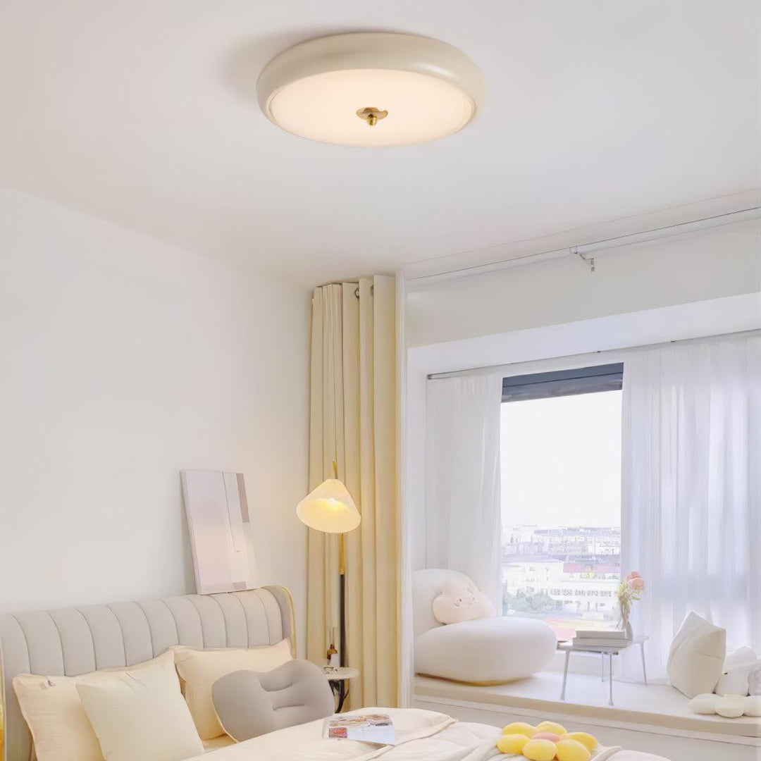 Utheara Plafonnier moderne minimaliste en verre crème ondulé - Neutralighting