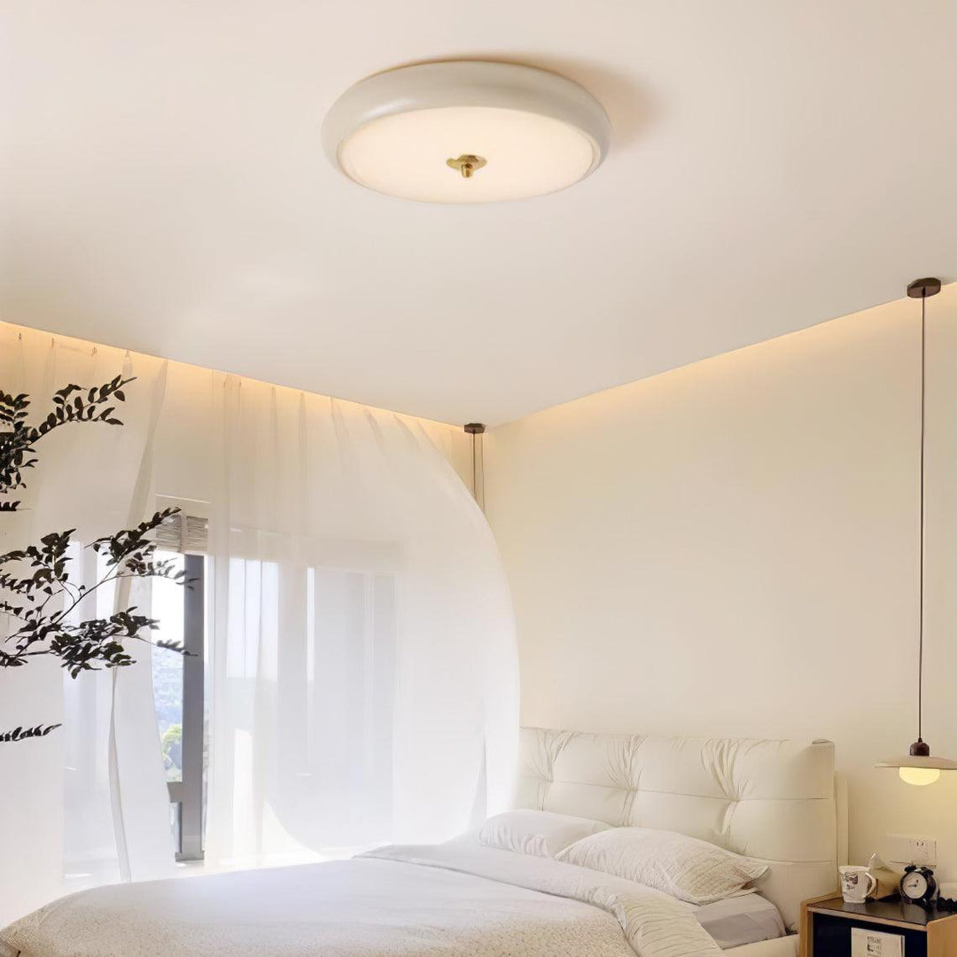 Utheara Plafonnier moderne minimaliste en verre crème ondulé - Neutralighting