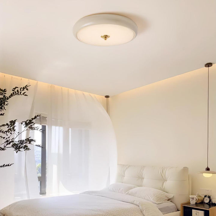 Utheara Plafonnier moderne minimaliste en verre crème ondulé - Neutralighting