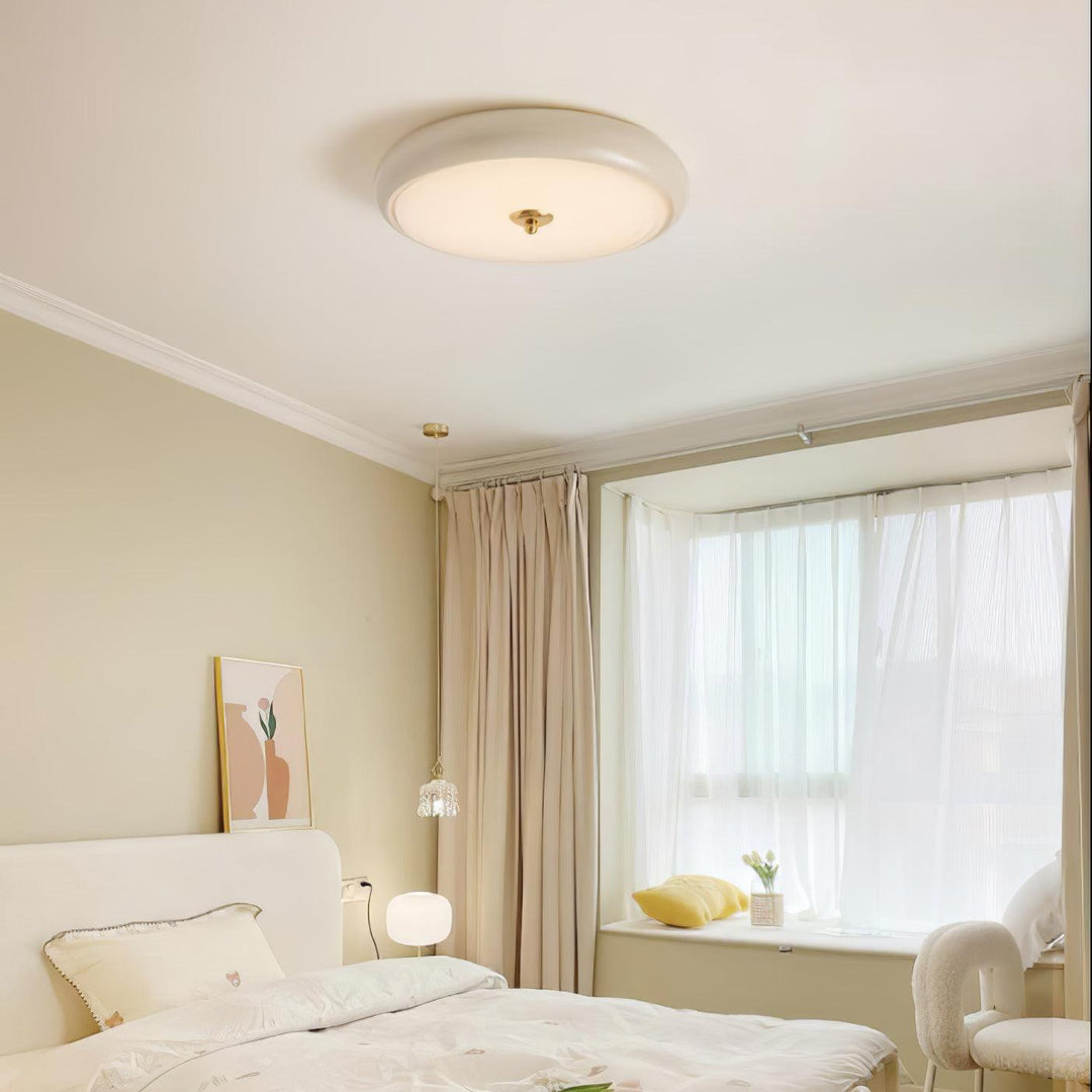 Utheara Plafonnier moderne minimaliste en verre crème ondulé - Neutralighting