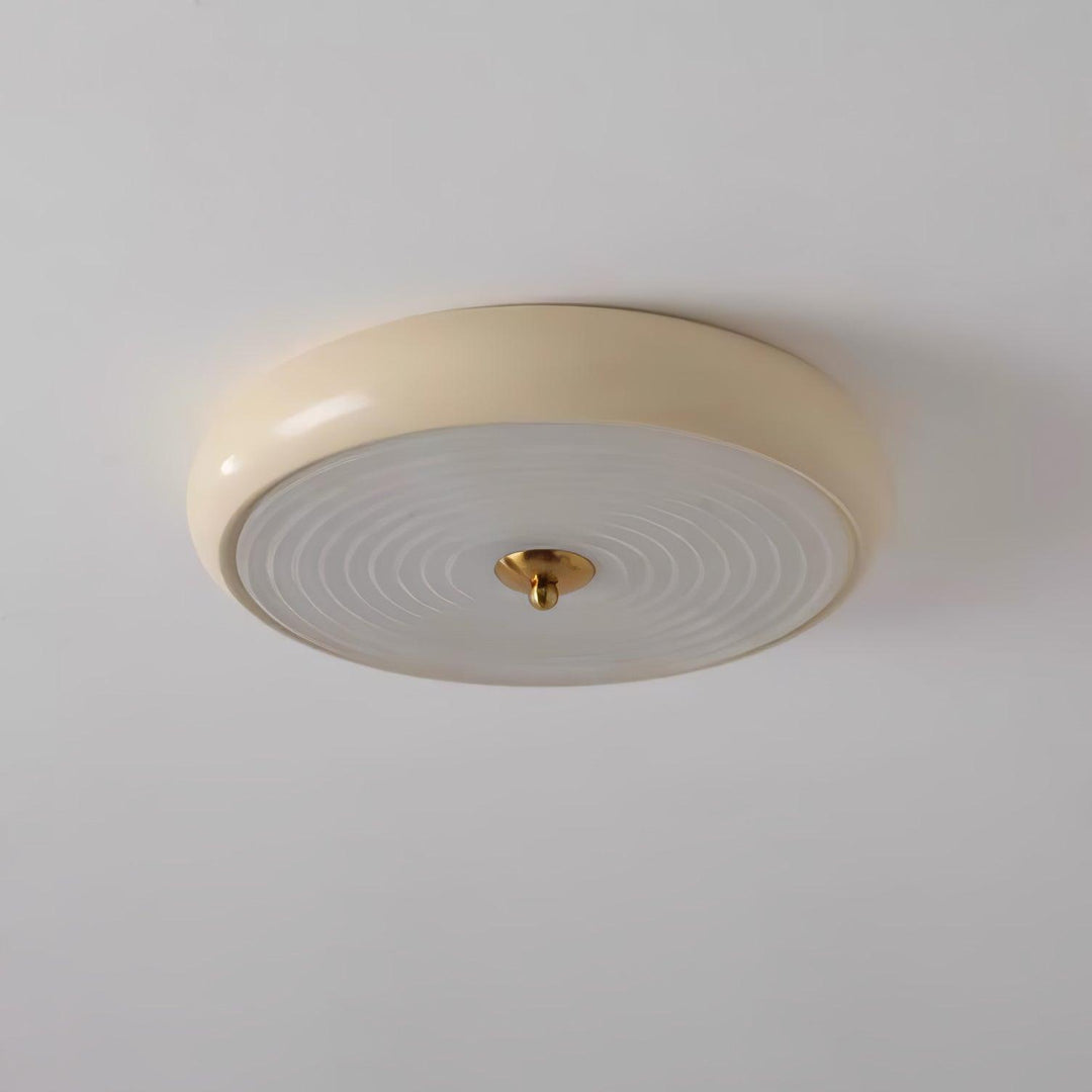 Utheara Plafonnier moderne minimaliste en verre crème ondulé - Neutralighting