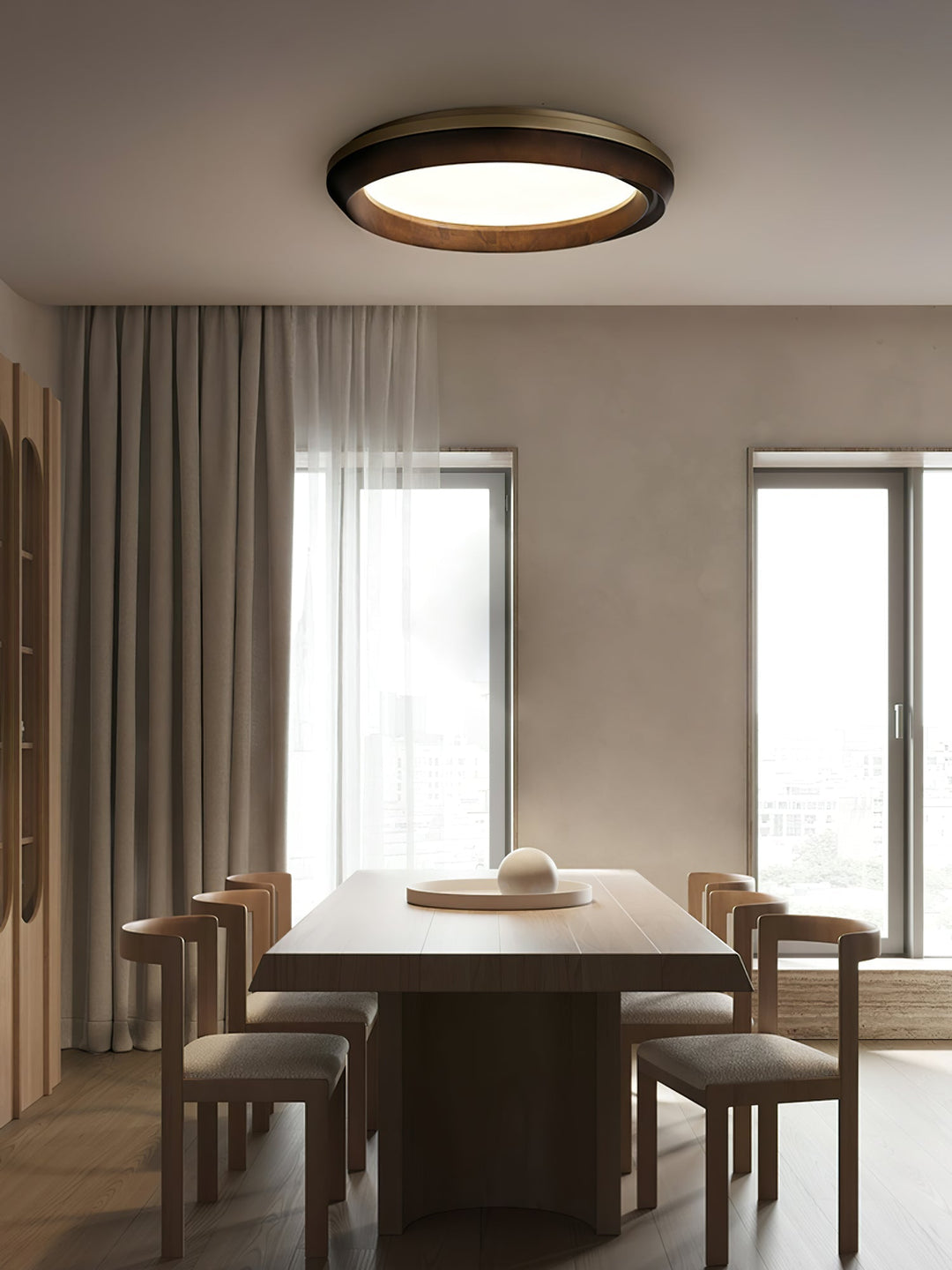 Aurdoreth Plafonnier Moderne Minimaliste Bois Ondulé - Neutralighting