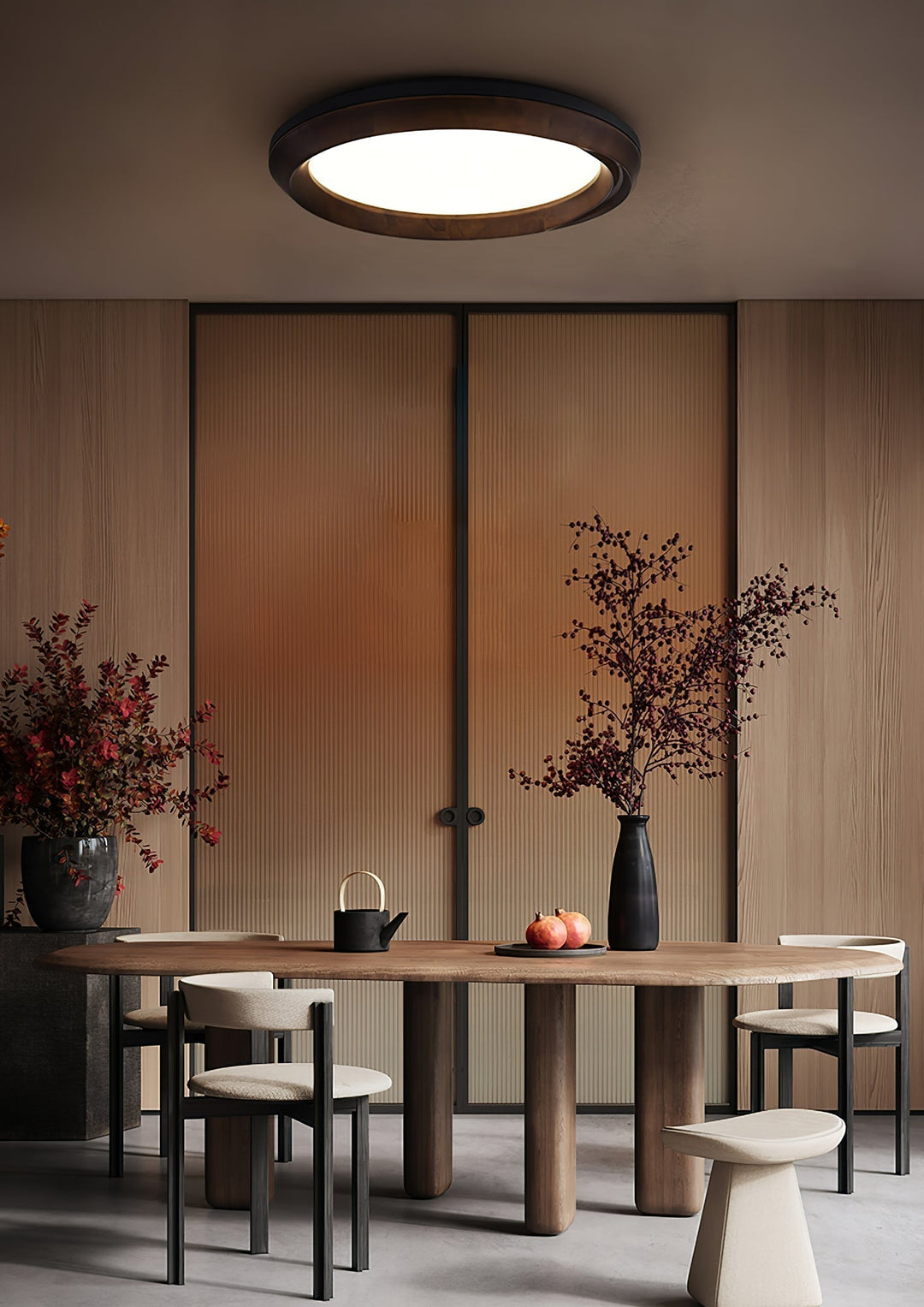Aurdoreth Plafonnier Moderne Minimaliste Bois Ondulé - Neutralighting