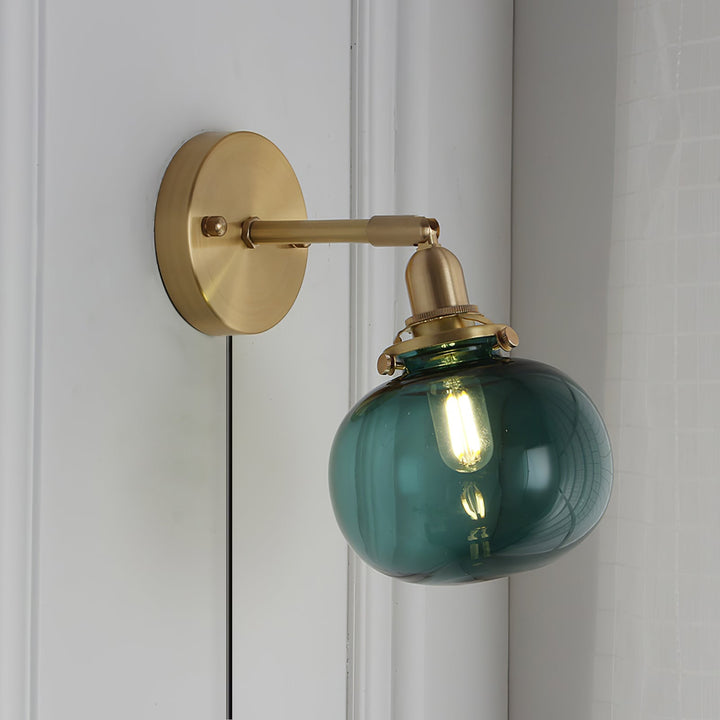 Baroque Applique Murale Plug-In Abat-jour en Verre Fumé Laiton Industriel - Neutralighting
