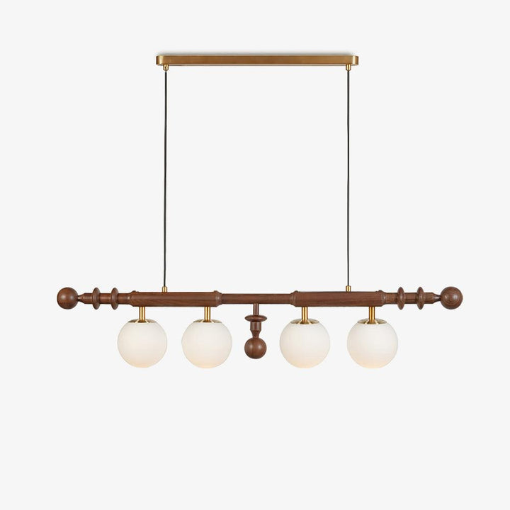 Lustra Chandelier Colonne Romaine Bois Verre - Neutralighting