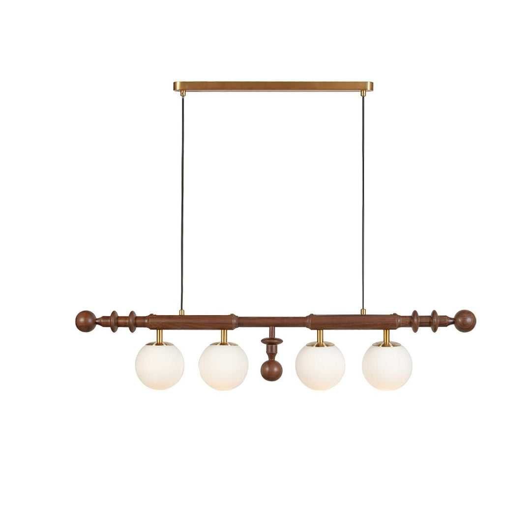 Lustra Chandelier Colonne Romaine Bois Verre - Neutralighting