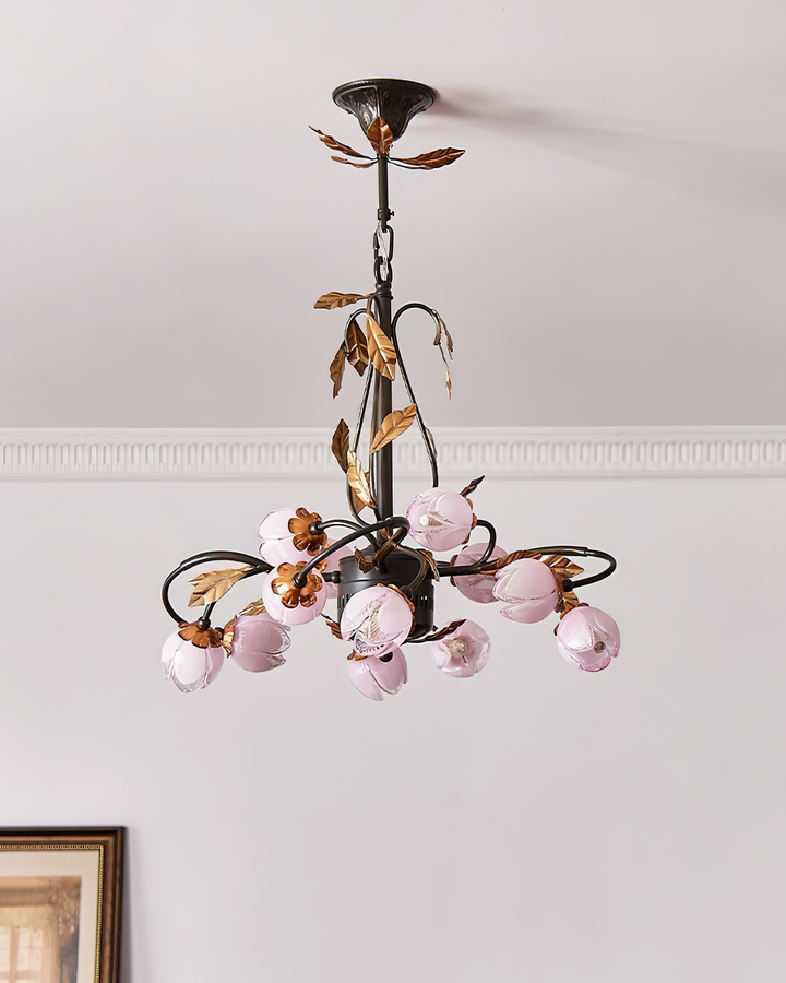 Giulia Lustre Verre Floral Élégance Romantique - Neutralighting