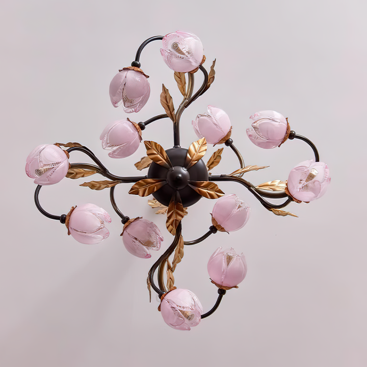 Giulia Lustre Verre Floral Élégance Romantique - Neutralighting
