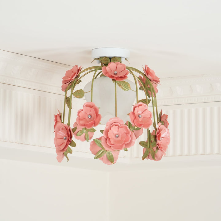 Pavo Plafonnier Romantique en Verre Fleur - Neutralighting